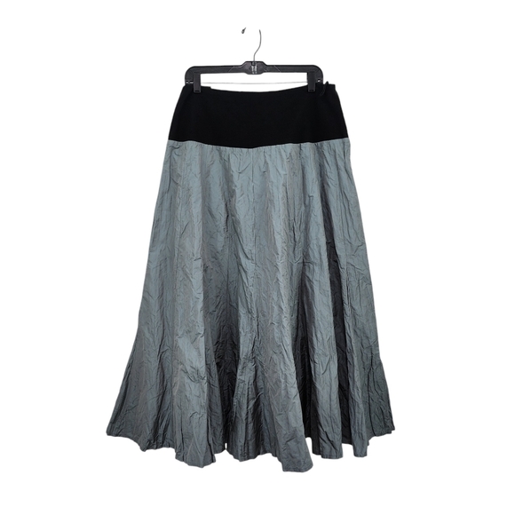 Ivan Grundahl Women's Metallic Poly Colorblock Flare Midi Skirt - 42 - Picture 1 of 7